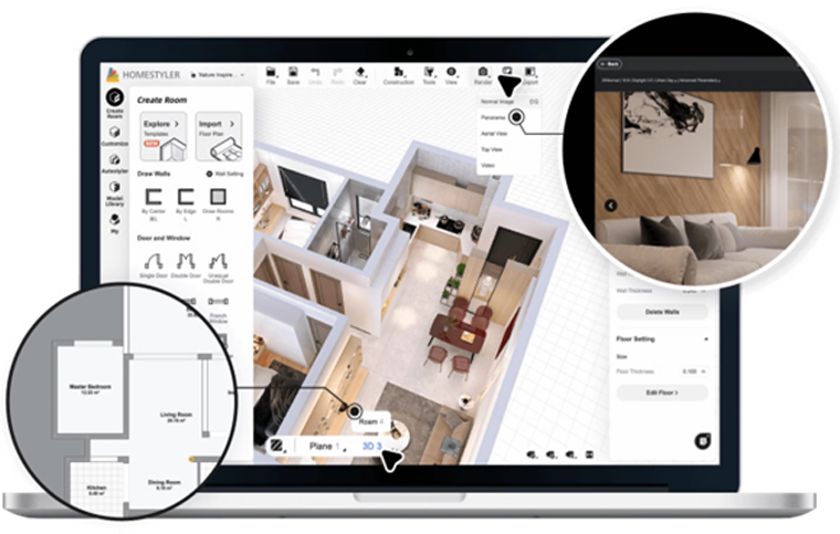 اپلیکیشن طراحی داخلی سه‌بعدی Homestyler